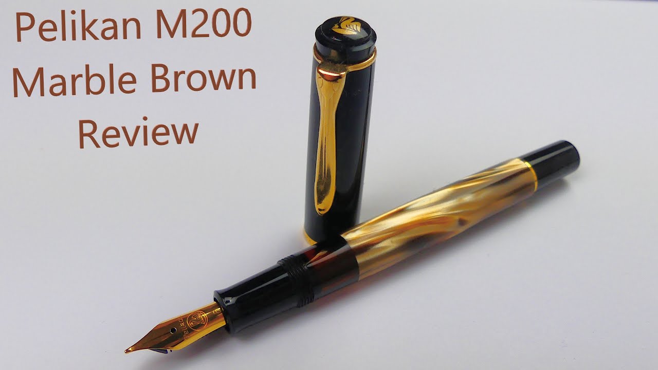 Fountain pen review: Pelikan M200 marble brown (English and German subtitles)