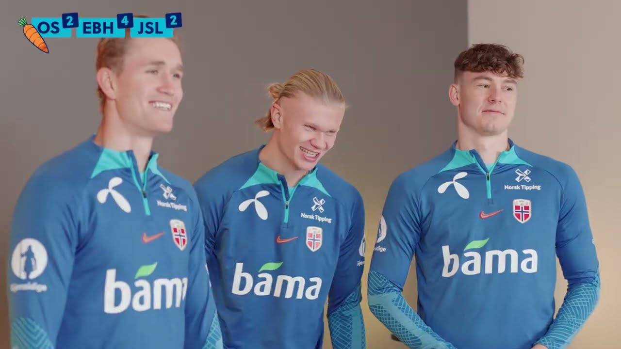 Hvor mye vet Haaland, Thorstvedt og Strand Larsen om gulrøtter? 🥕 Ta quizen med dem!