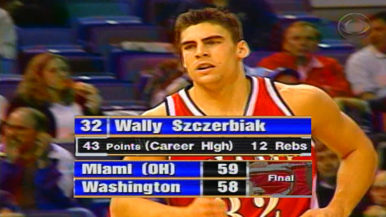 Wally Szczerbiak scores 43 of Miami (OH)'s 59 points in NCAA tournament win