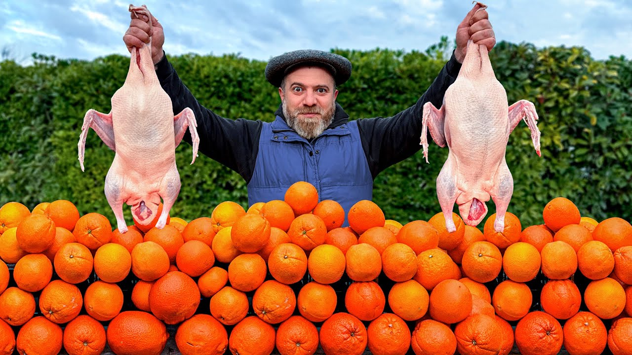 سر البط المقرمش في التنور 🍊🔥 وصفة تقليدية بعصير البرتقال