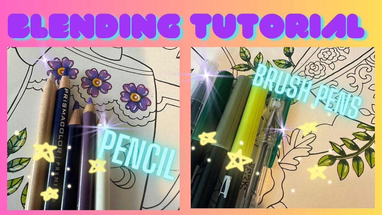 How to blend with Prismacolors & Tombow Brush Pens  | Coloring Tutorial #adultcoloringchannel