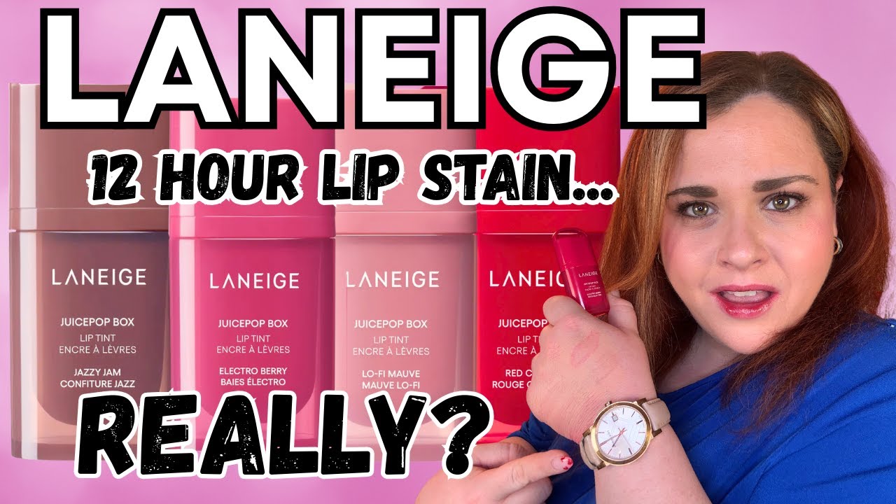 NEW LANEIGE JUICEPOP BOX LIP TINTS REVIEW and SWATCHES! 12 Hour Lip Stain? KBeauty Review!