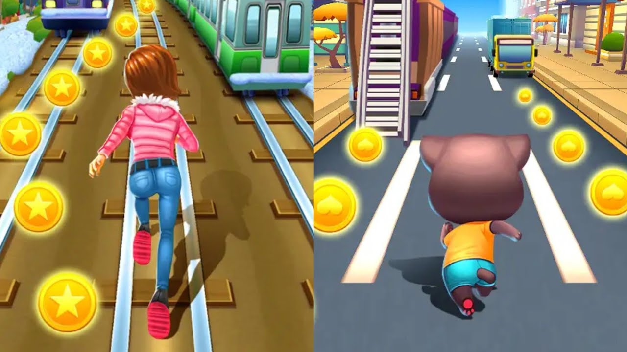 Subway Princess Runner VS Cat Runner Android I Phone Gameplay