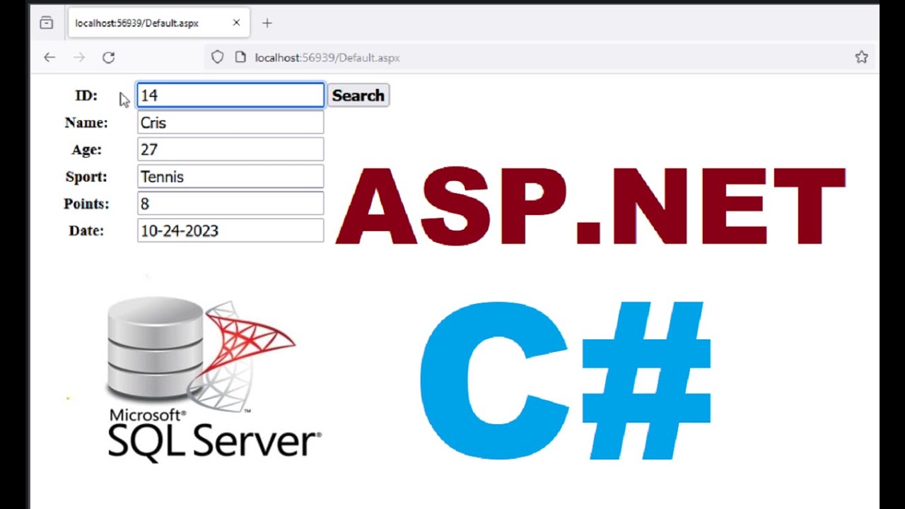Retrieve data from SQL server database in asp.net using C#