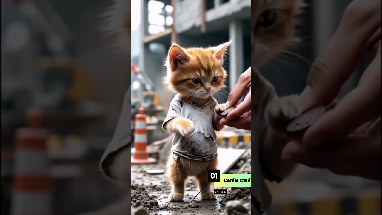 poor cat works hard to make his sister dreams  comes true 🥀🥰//