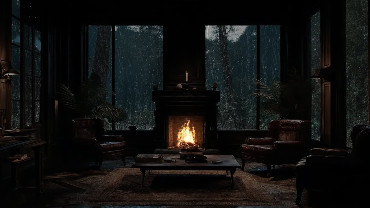 Heavy Forest Rainstorm ⛈️ Rain on Window for Fast Sleep and Deep Night Relaxation