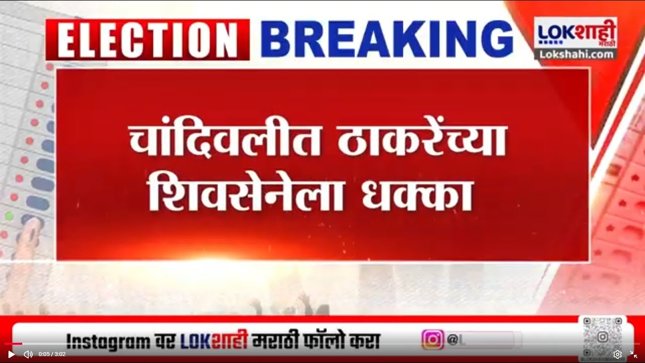 Chandivali मध्ये ठाकरेंच्या शिवसेनेला धक्का, 3 शाखाप्रमुखांचे निवडणुकीत डावलल्याने राजीनामे