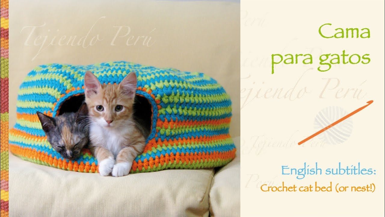 Cama para gatos tejida a crochet / Crochet cat bed or nest