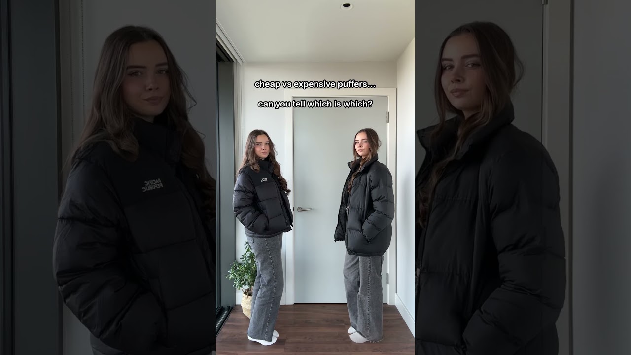Cheap vs expensive puffer coats 🖤
