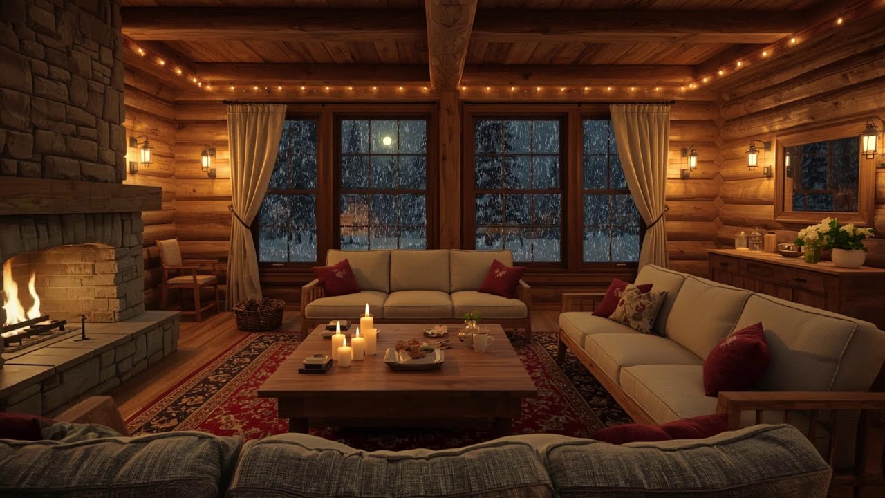 Warm Winter Cabin Jazz ❄️ Fireplace Sounds for Focus and Inner Calm