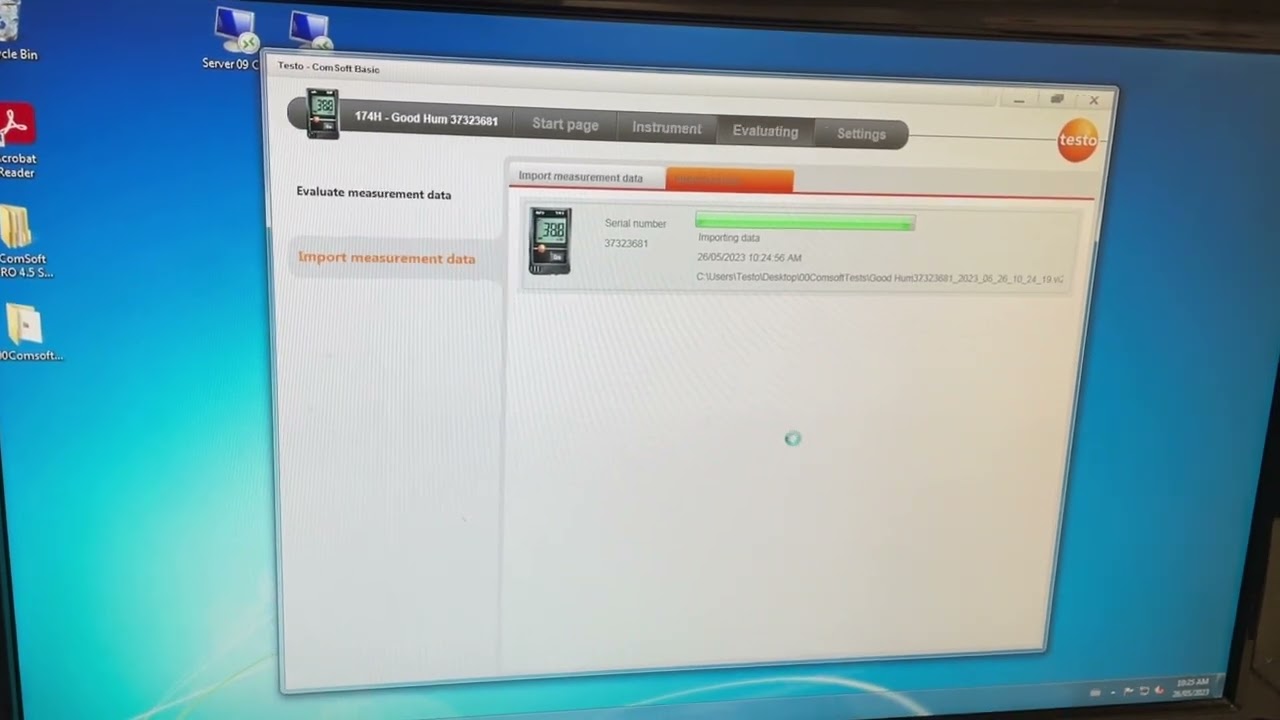 Connect to the logger, download data and load to professional comsoft