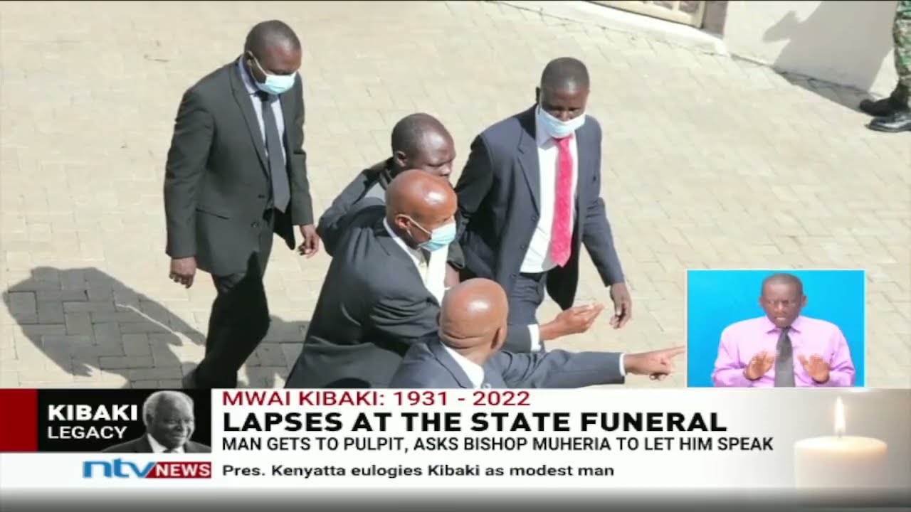 Drama as self-confessed Kibaki's grandson requests to address the mourners