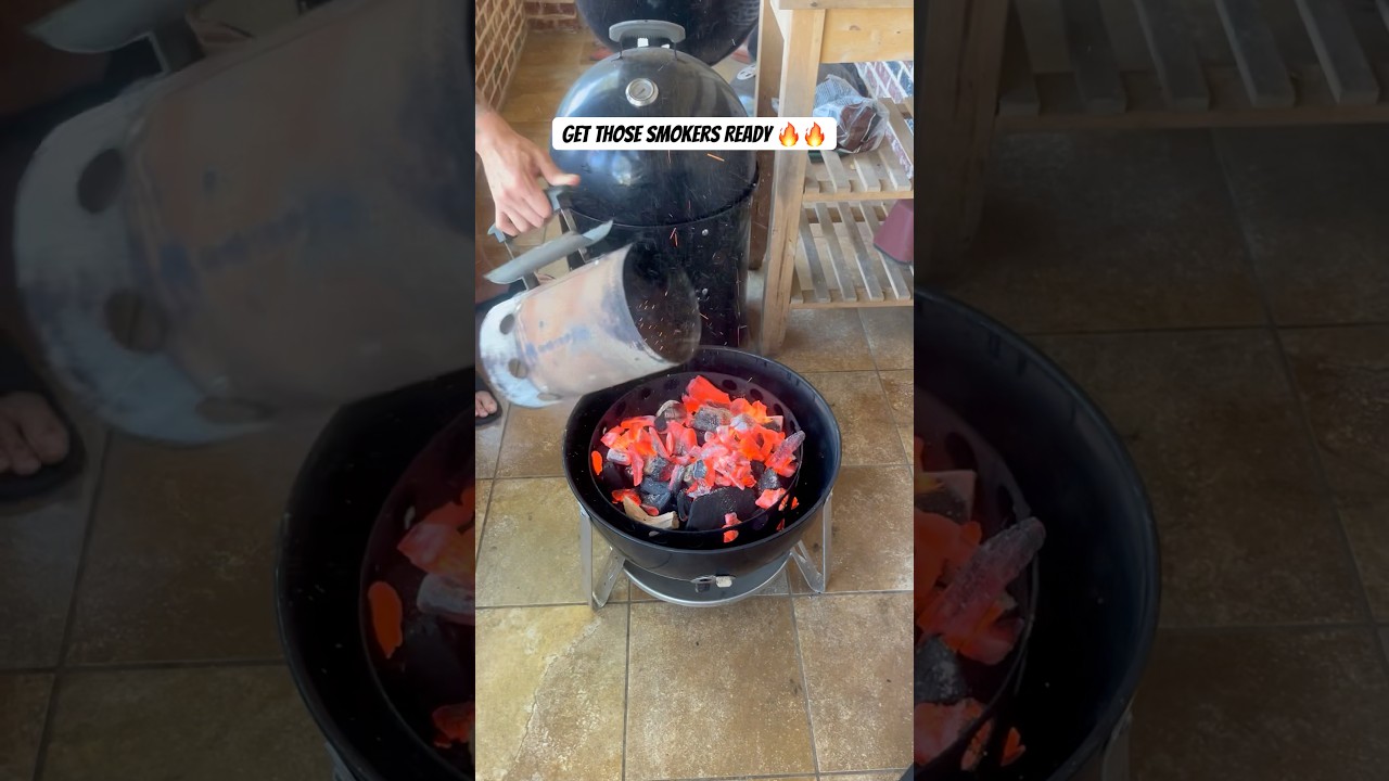 Weber Smokey Mountain 💨💨 #weber #wsm #webersmoker #smokers #webersmokeymountain #getready #weready