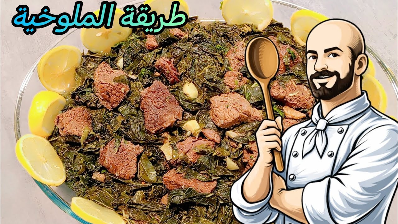  الملوخية باللحمة على طريقة الشيف محمود 🍃جربوها لاتفوتكم🍃