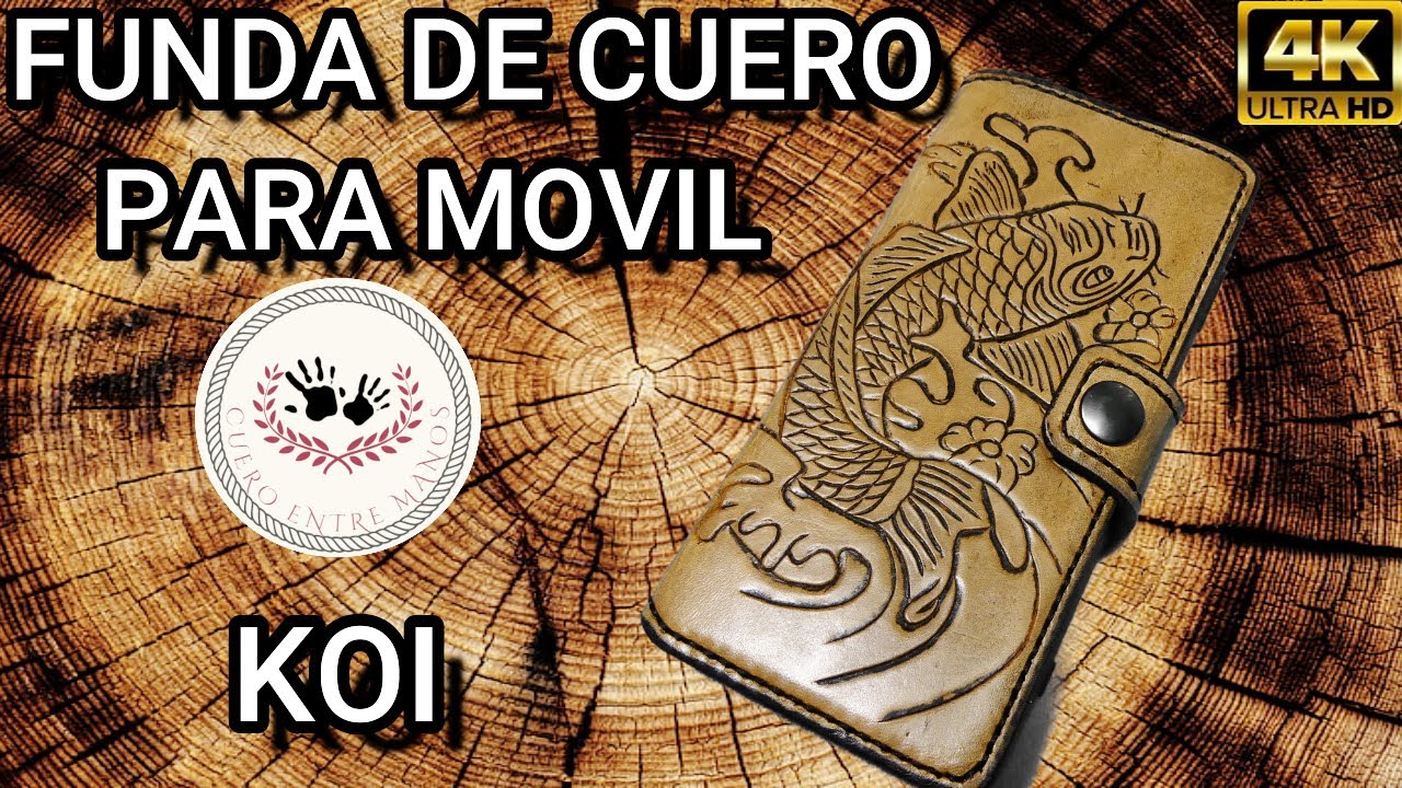 📌👍COMO CREO UNA FUNDA DE CUERO PARA📱 MOVIL con CUERO REPUJADO DE UNA KOI⛩️👌