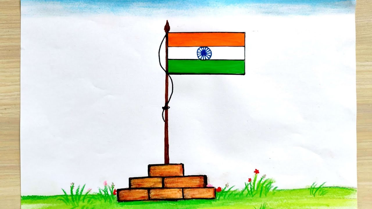 How to draw Indian Flag step by step easy | India flag drawing easy | Republic Day drawing idea