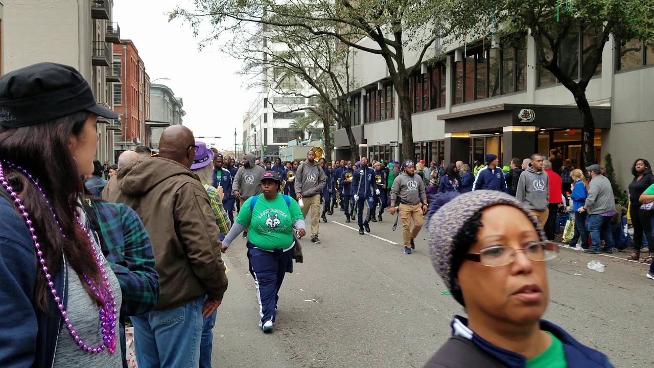 Livingston Collegiate Academy band Marching In Krewe of Carrollton parade (2020)