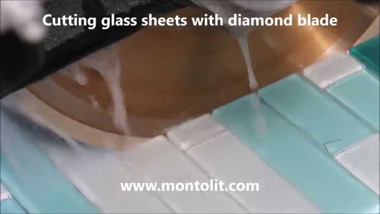 Cutting glass tiles, glass sheets and mosaic with diamond blade