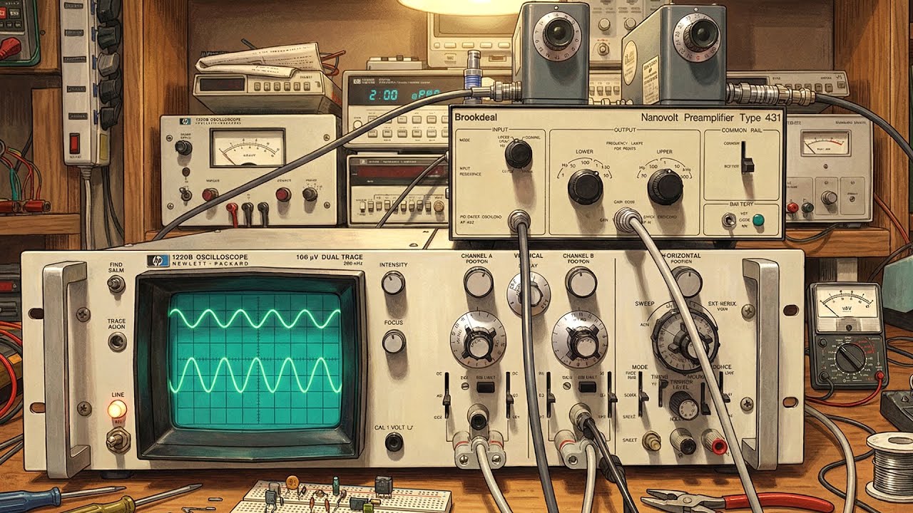 Un OSCILLOSCOPIO visualizza un segnale di soli 300 nV RMS @ 1 KHz