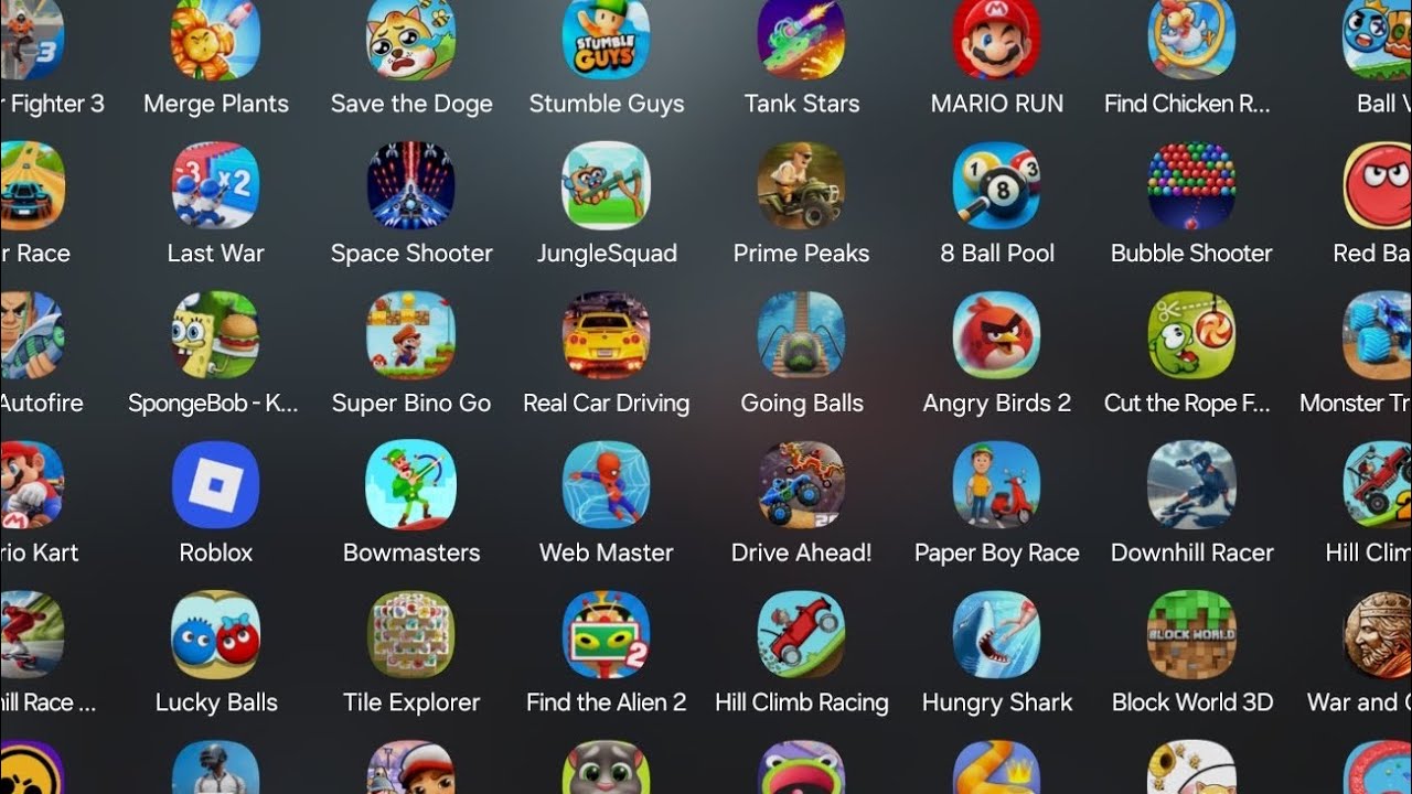 Standoff 2, Roblox, Brawl Stars, Minecraft, Red Ball4, Last War, Web Master, Lucky Balls, Snake………..
