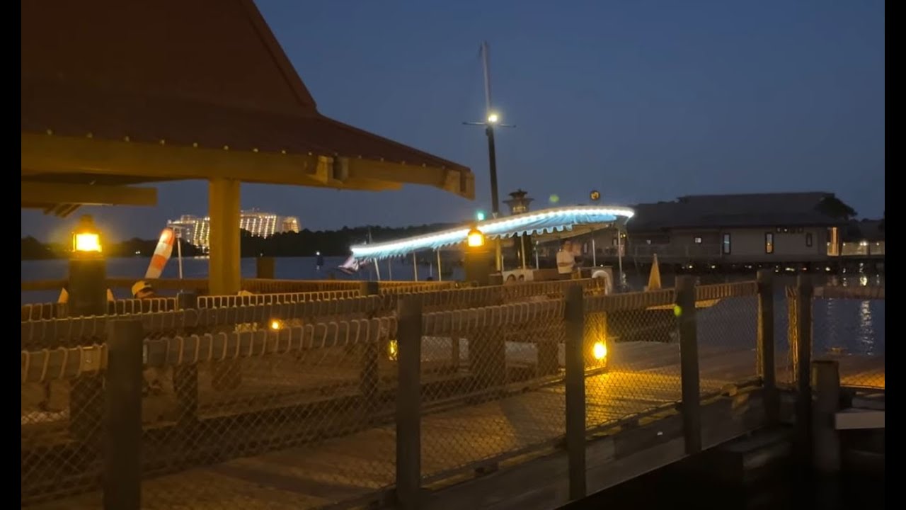 Gold Flagged Water Taxi from Polynesian to Magic Kingdom to Grand Floridian