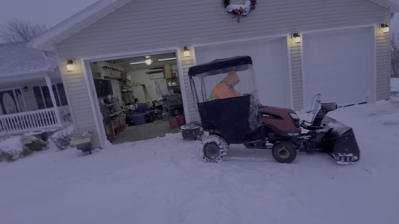Craftsman 42 inch snowblower cleaning up 2021 blizzard like mess