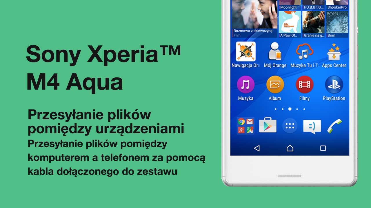 Sony Xperia™ M4 Aqua - Przesyłanie plików pomiędzy komputerem a telefonem za pomocą kabla