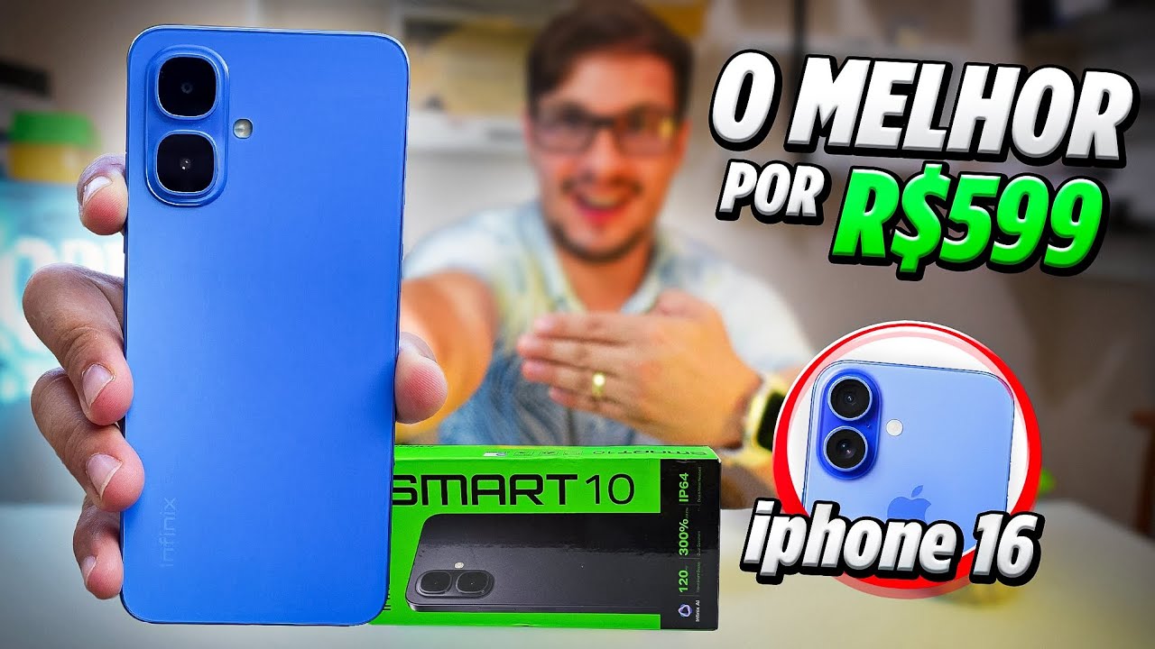INFINIX SMART 10 - O CELULAR COMPLETINHO POR MENOS DE 599 REAIS (CLONE DO IPHONE)