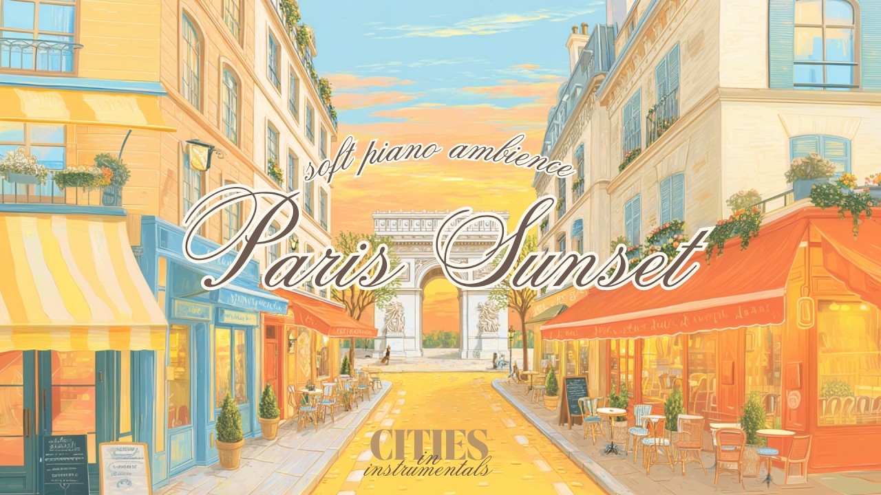 Paris Sunset Ambience 🇫🇷 Relaxing Piano at Arc de Triomphe | 2 Hours