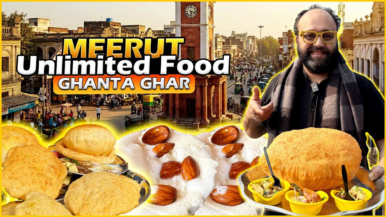 Best Breakfast in Ghanta Ghar Meerut | Kumar Chole Bhature & Pandit Lassi