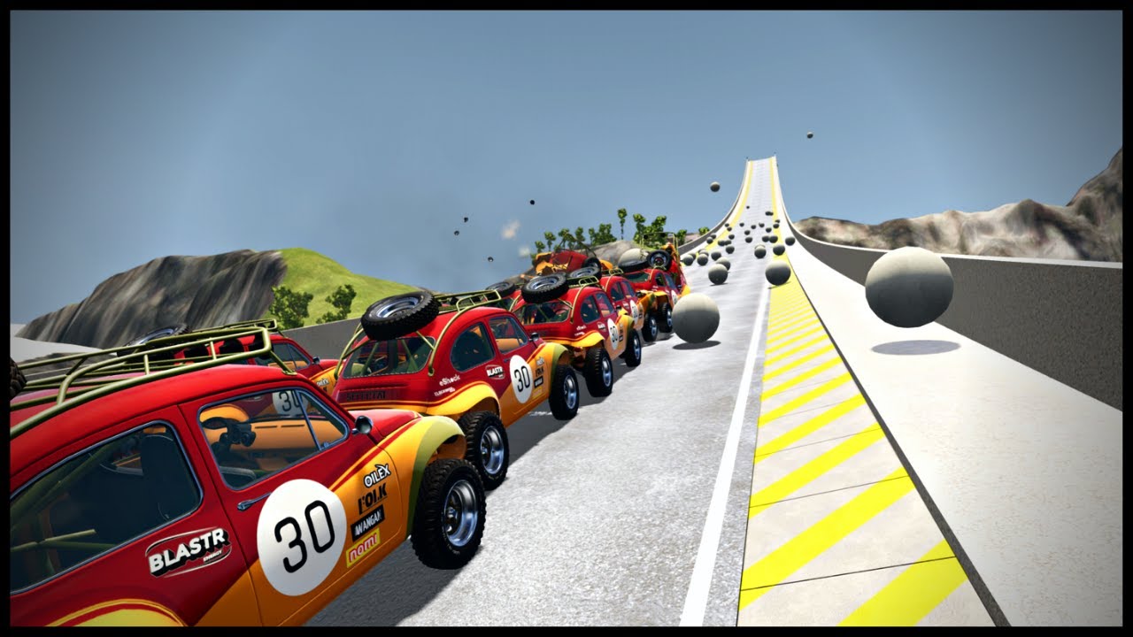 [CARS vs GIANT BALL OF CONCRETE]- #24 - beamNG.drive......