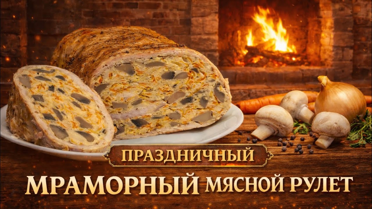 Все ахнут, увидев эту закуску! Праздничный мраморный мясной рулет