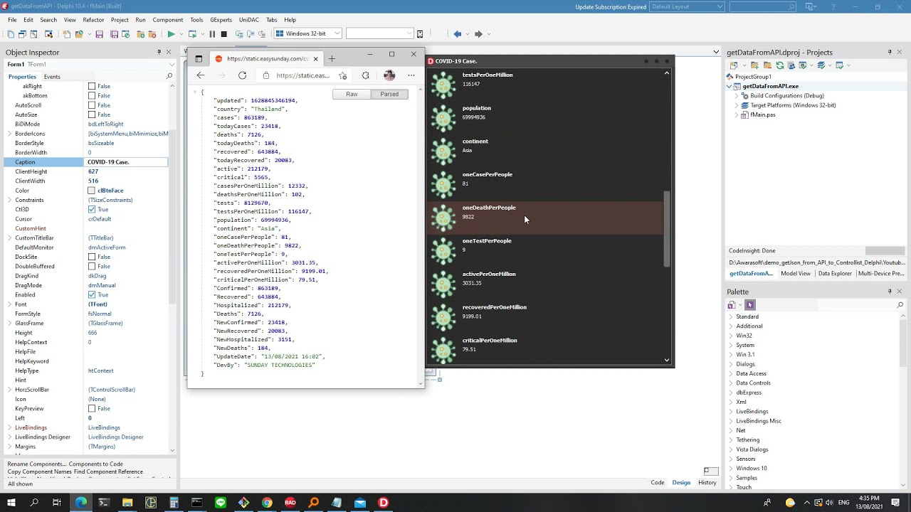 Delphi: How to get data from API