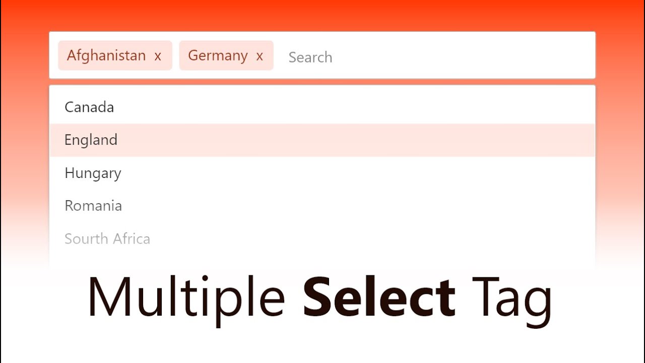 Pure JavaScript - HTML Multiple Select Tag