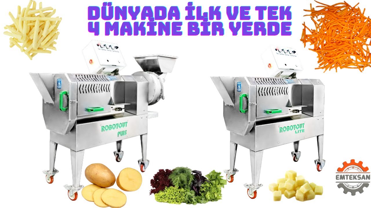 ROBOTCUT PLUS SEBZE DİLİMLEME MAKİNESİ DÖRT MAKİNE BİR YERDE