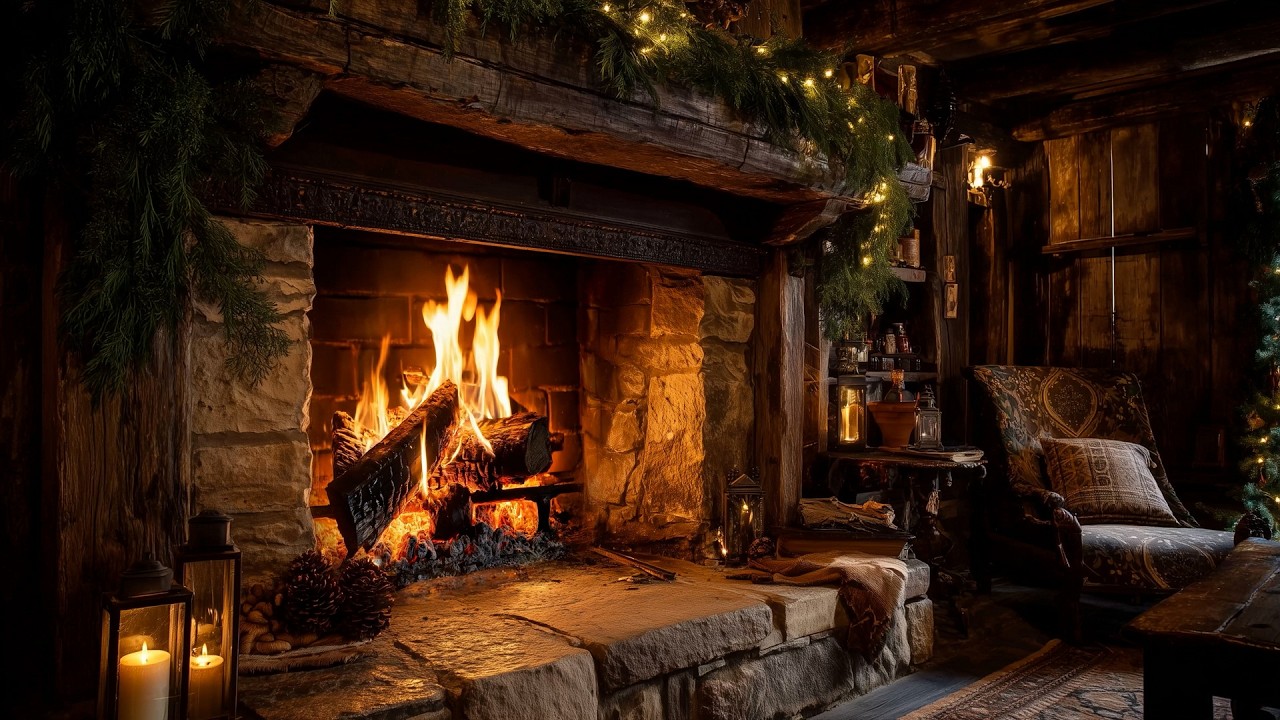 The Most Relaxing Fireplace Retreat Weekend | Crackling Logs and Soothing Fire Sounds | 4K 12 Hours