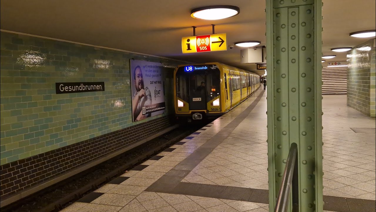 Mitfahrt in der U8 von Wittenau bis Gesundbrunnen im H97 5026-1
