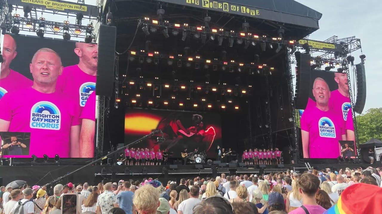 Holly Johnson at Brighton Pride with Power of Love with Brighton Gay Mens Choir 
