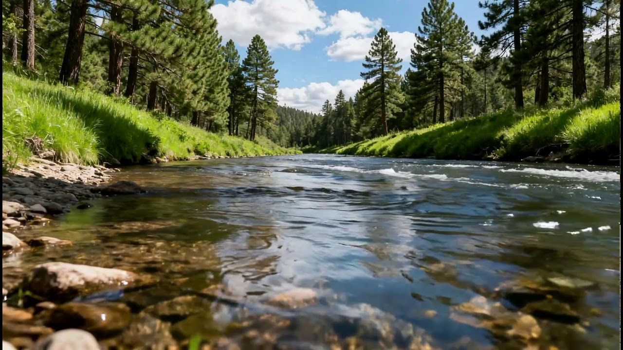 LIVE: Forest River Serenity | Study Sleep Focus | White Noise Room 4K