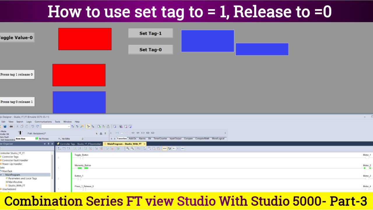 How to Use Press Tag  1 and Release Tag 0 | FactoryTalk View SE with Studio 5000 || Part 3