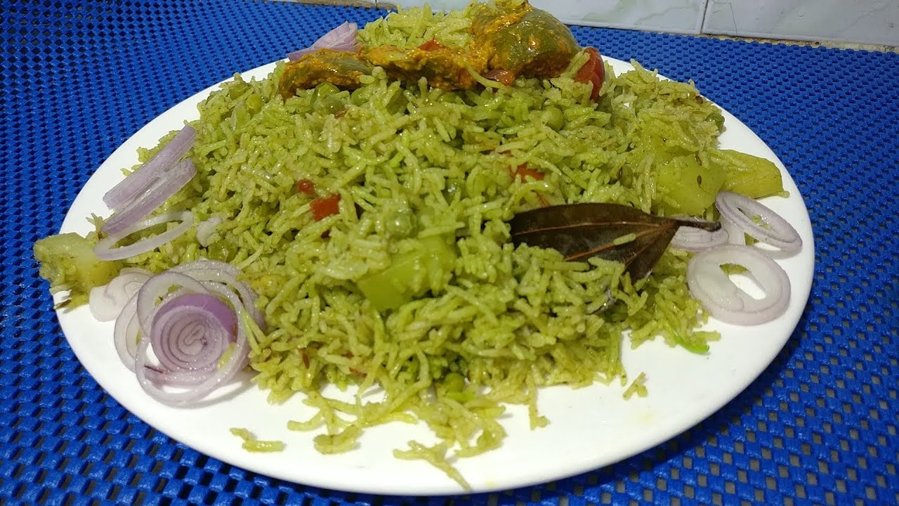 Green pulao recipe | Green gravy pulao recipe