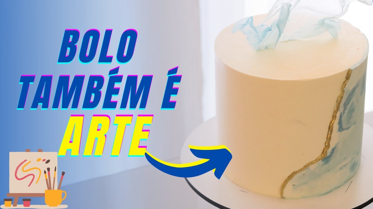 DECORAÇÃO DE BOLO COM EFEITO MARMORIZADO