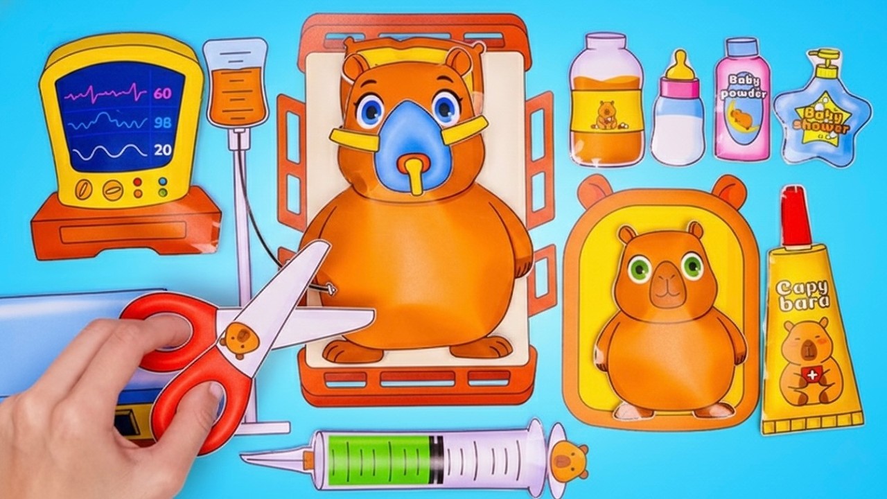 Малыш-капибара DIY! 🐹✂️ Весёлый бумажный набор для детей