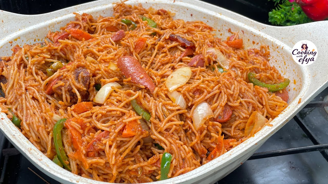 How to Cook Tasty SPAGHETTI JOLLOF | The EASIEST & Tastiest Jollof Spaghetti Recipe Ever 