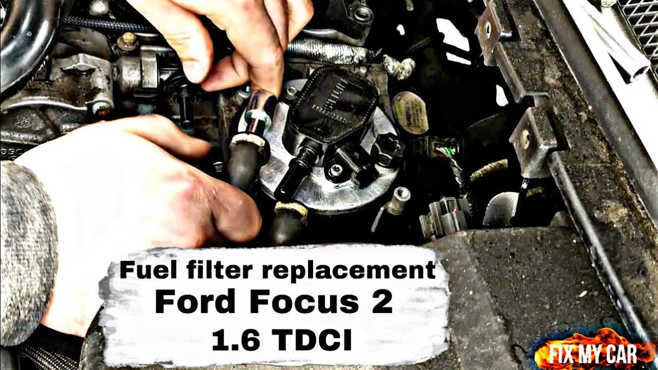Fuel filter replacement Ford Focus 2 1.6 TDCI