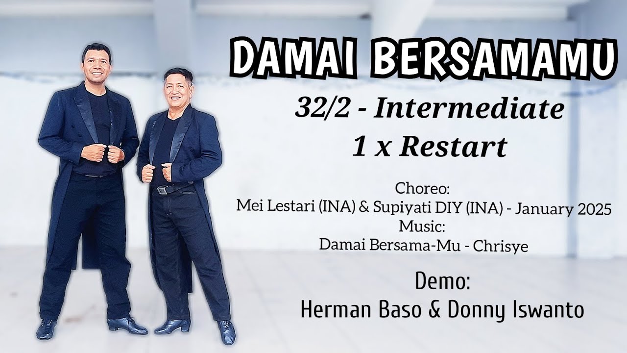 Damai Bersamamu Line Dance | Intermediate | @SriMeiLestari (INA) & Supiyati DIY (INA)