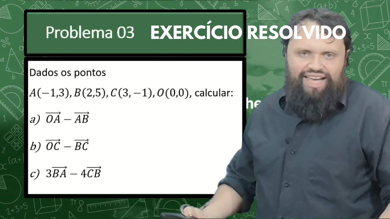 ✨ Vetor Definido por 2 Pontos | Exercício Resolvido | Geometria Analítica e Álgebra Linear ✨