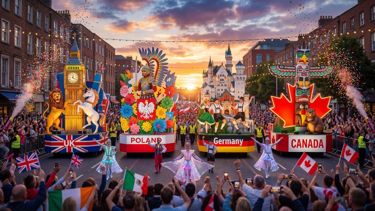 Spectacular Festival Parades from UK, Poland, Germany and Canada  Giant Float Celebrations A4