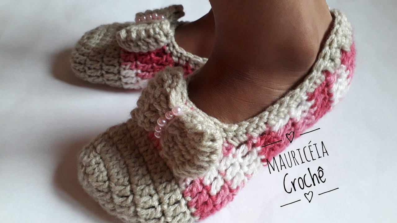Sapatilha de crochê infantil