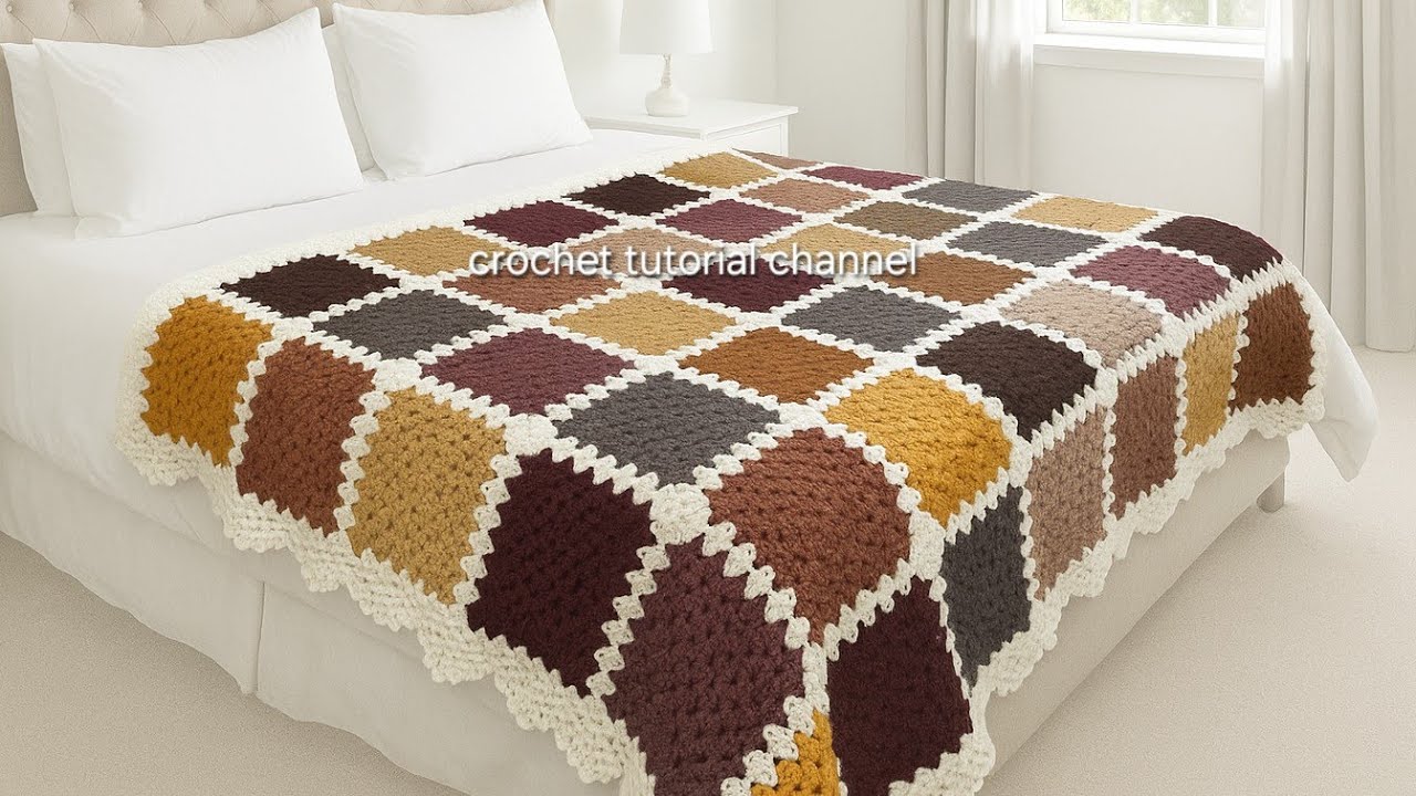 Beautiful Crochet square for Blankets/how to crochet for Beginners 
